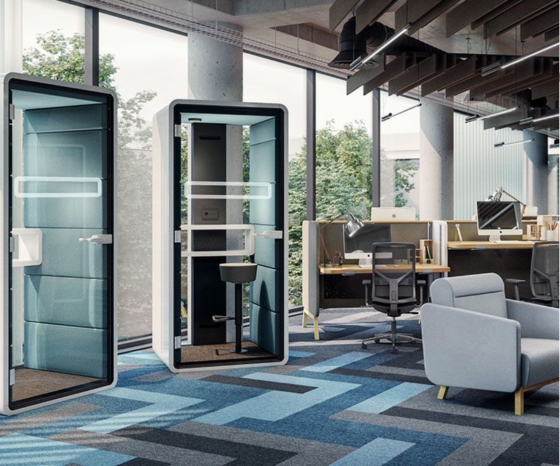 Акустическая кабина для переговоров и звонков в офисе