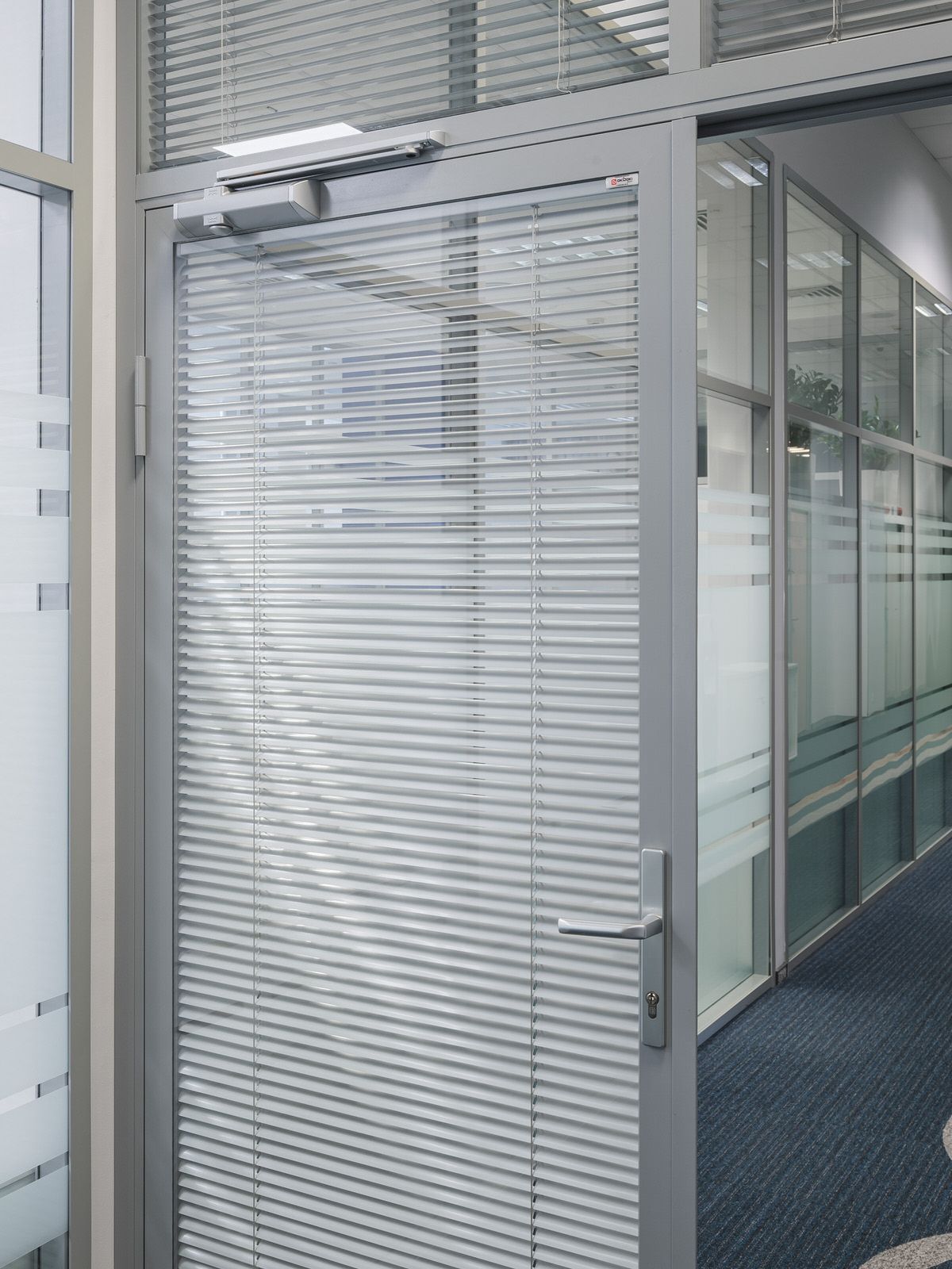 Алюминиевая дверь с жалюзи