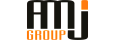 Логотип AMJ-GROUP на стеклянной стене
