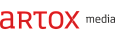 Логотип Artox media на цветной перегородке