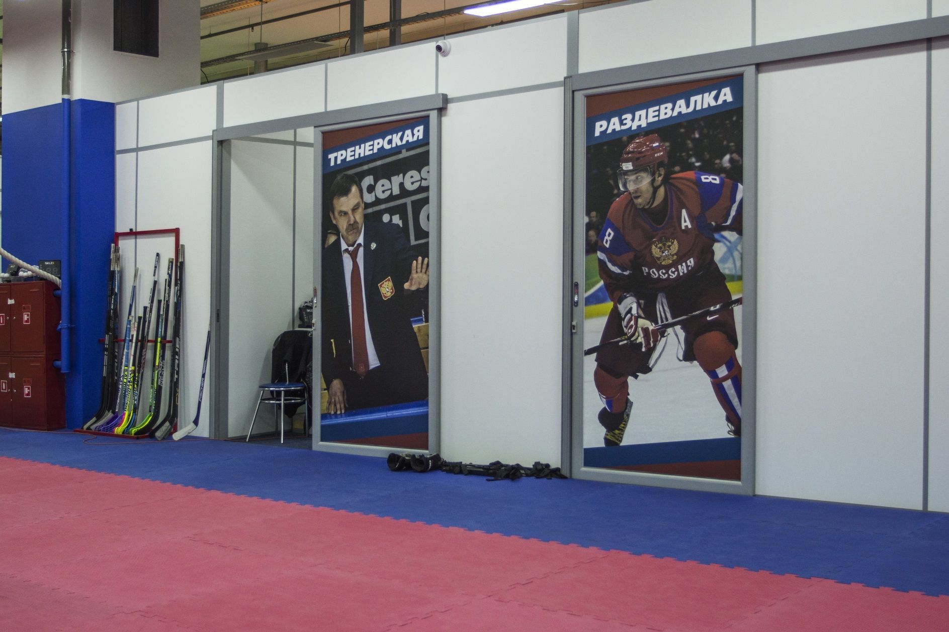 Офисные двери с фотопечатью в системе перегородок — проект RussiaHockey