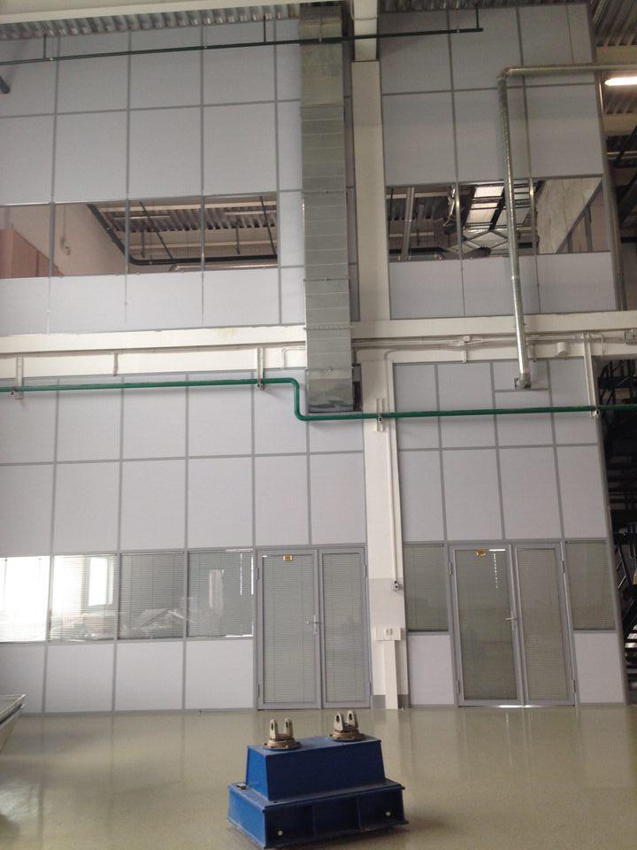 Глухие перегородки с окнами и дверями