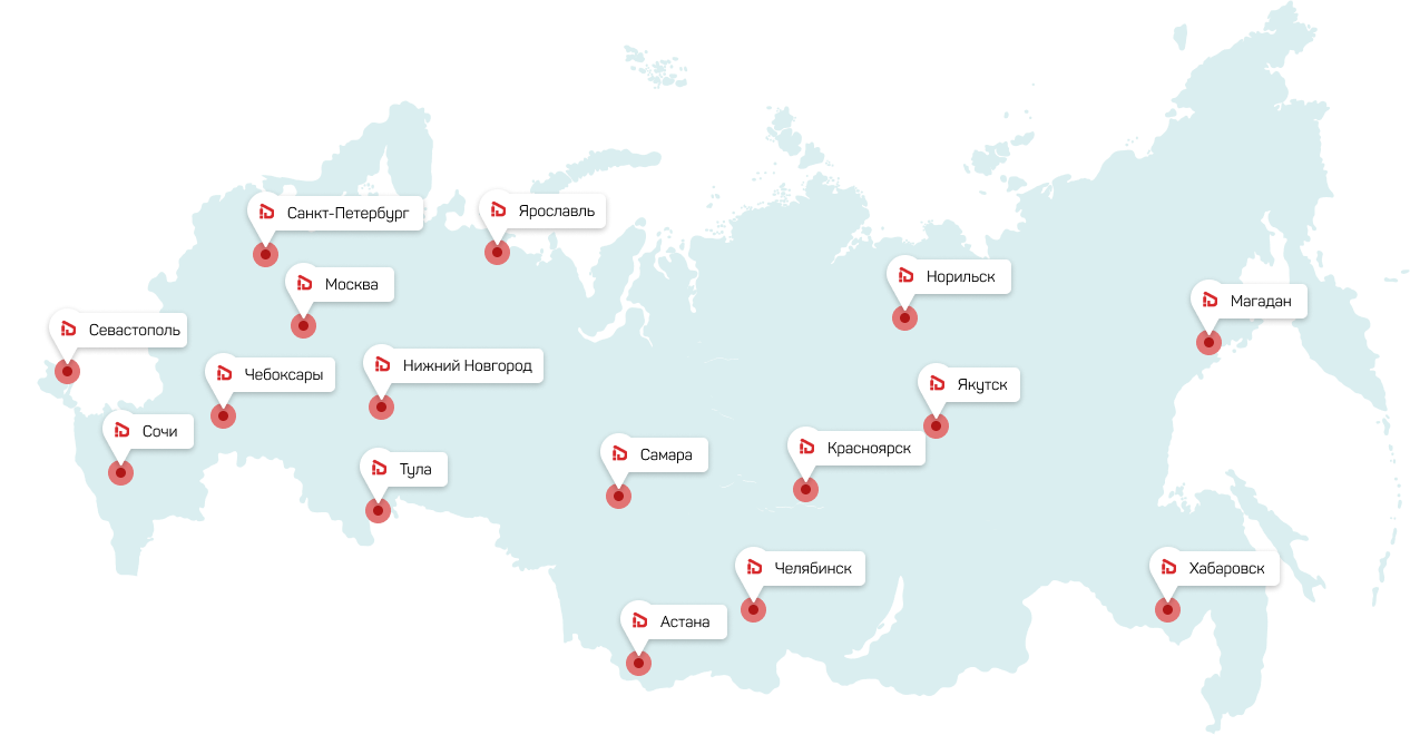 Карта доставки Oki-Doki по России
