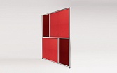 Мобильная перегородка из ткани красного цвета: 3D-визуализация — превью 4x29