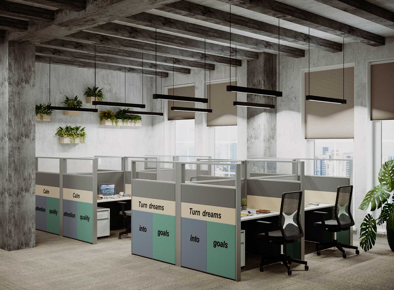 Мобильные офисные перегородки для рабочих мест в open space