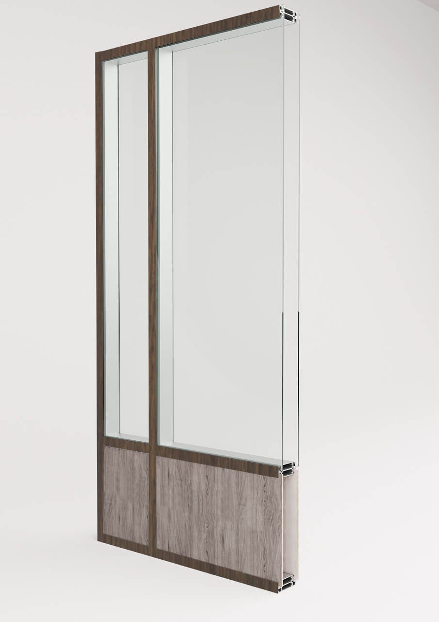 Перегородки с цветным профилем с декорированием