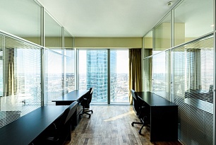 Стеклянные перегородки: цельностеклянная перегородка общий вид